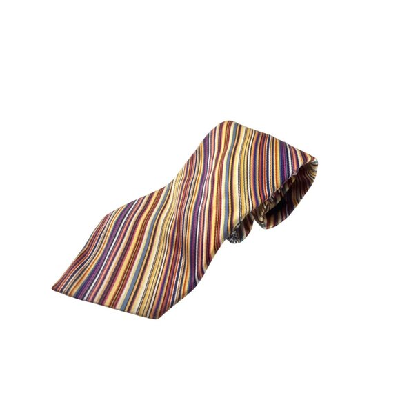 Tommy Hilfiger Silk Tie Multicolor Houndstooth Stripe Preppy Business Office - Picture 1 of 10